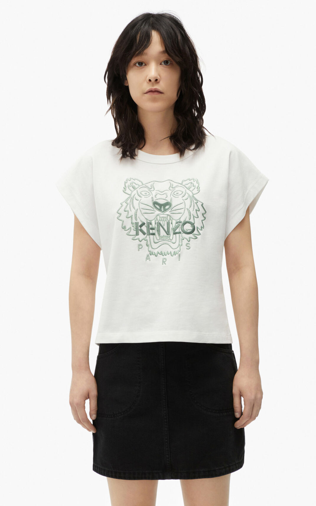 Kenzo Tiger boxy T Shirt Dam | 37801-JOCG